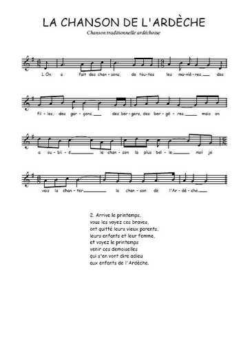 La chanson de l'Ardèche